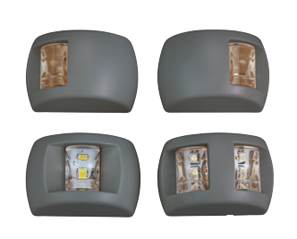 Led Navigation Light, 2-Colors, 12v/0,6w, 2x 112,5&deg;, Black Plastic Housing With Red/Green Lens - L4400425 72dpi - L4400425