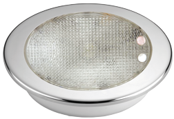 Plastic 2-Color Led Ceiling Light With Stainless Steel Cover, &Oslash;155mm, Built-In, 8-30v, Led 1x 3w + 10x Top Red, Warm White, Ip67 - L4400615 72dpi - L4400615