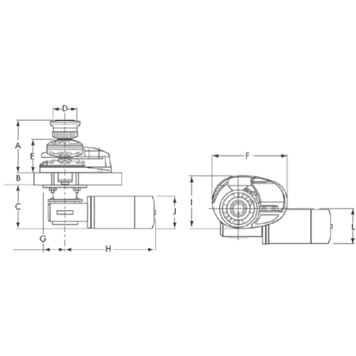 Lofrans Windlasses Windlass Vertical, Model 'Project X1', 8mm, 12v, 800w, Without Drum - Lofrans x1 dimensions 9 - 72278