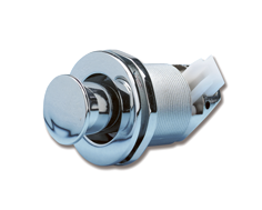 Chromed-Brass Pop-Out Knob Latch, With Plastic Interior, &Oslash;38mm - M3550095 72dpi - M3550095
