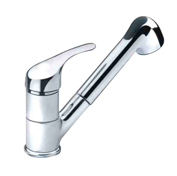 Chromed Plated 1-Handle Mixer Tap With Extractable Hand Shower, Connection 3/8", 195x125x148mm, Hose Length=1.17m - N0102251 new72dpi - N0102251