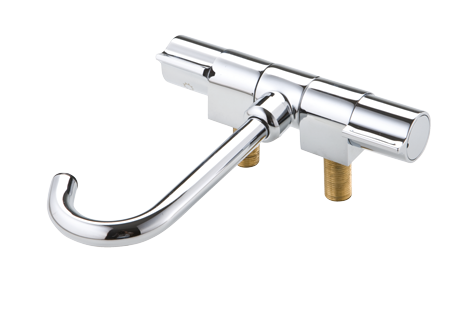 Chromed Plated 2-Control Mixer Tap, Collapsible, &Oslash;14mm Swivel, Connection 3/8", A=60mm, B=140mm, C=180mm, D=155mm, E=60mm - N0103110 72dpi - N0103110