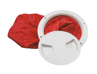Plastic Deck Plate With Bag, &Oslash;210x160mm, Cut Out Size &Oslash;170mm, White - N0719155 300dpi - N0719155