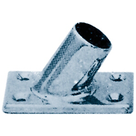Stainless Steel Flag Pole Base Deck Mount 45&deg;, Round Base - N2100120 72dpi - N2100120