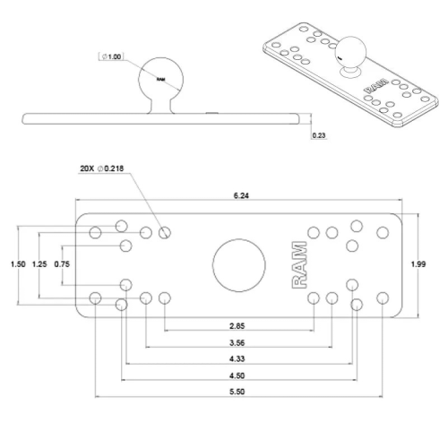 Ram Mount RAM-B-111U Universal Echolot Halterung - N3mm11xc - 900405006