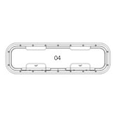 Go&iuml;ot Portlight, Opening, Model 'Opal 04', For Hull Thickness 5-33mm, Outside 649x193mm - Opal satin openklapbaar04 - 73105269
