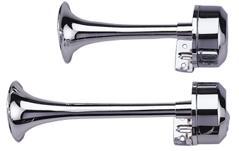 Chromed Plastic Electro-Magnetic Boat Horn, Single Tone, L=292mm, 12v, (105db(A)-550hz) - P0215018 72dpi - P0215018