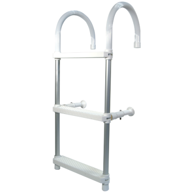 Aluminum bathing ladder with mounting hooks