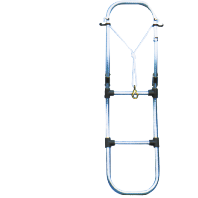 Aluminum Foldable Bathing Ladder For Inflatable Boats, 4-Steps, Dims. Unfolded 300x1130mm, Tube &Oslash;25mm - S1130004 72dpi - S1130004
