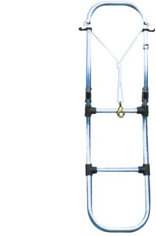 Aluminum Foldable Bathing Ladder For Inflatable Boats, 4-Steps, Dims. Unfolded 300x1130mm, Tube &Oslash;25mm - S1130004 72dpi - S1130004