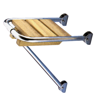 Stainless Steel Mini Transom Platform With Teak Wood, 270x360mm, 1x Outrigger, Tube &Oslash;25mm - S1900027 72dpi - S1900027