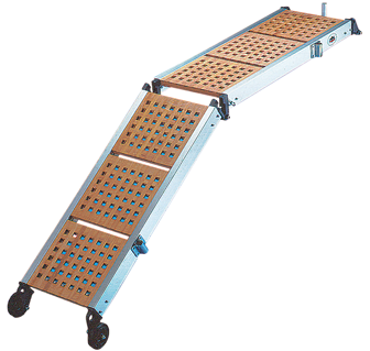 Aluminum Gangway With Wheels & Wooden Tread, 2-Piece, 260x36cm - S2937210 72dpi 1 - S6153260