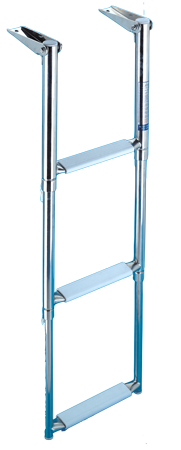 Stainless Steel Telescopic Bathing Ladder For Mounting On A Transom Platform, 3-Steps - S3101003 01 72dpi - S3101003