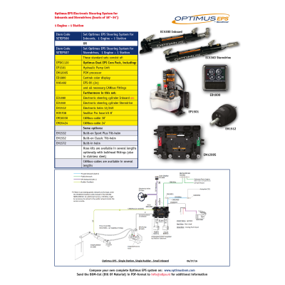 Optimus Set Eps Steering System For Sterndrive, 1 Engine & 1 Station - Seteps0607 1 - SETEPS07