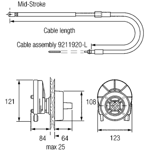 Seastar No-Feedback Steering Helm Safe-T II - Sh5150 72dpi - SH5150