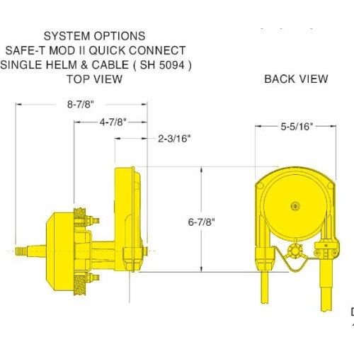 Seastar Safe-T Qc Steering System With Cable 10' (3.05m) + Steering Wheel Riviera Black - Ss13710 02 - SS13710/R