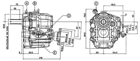 Technodrive Marine Gearbox Tmc60a, R=2,45:1 (Output Shaft Down Angled 7&deg;) - Tmc60a245 01 72dpi - TMC60A245