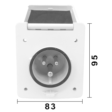 On-Board Socket For Shore Power With Plastic Housing, Ip56, 16a - Z2016002b 72dpi - Z2016002